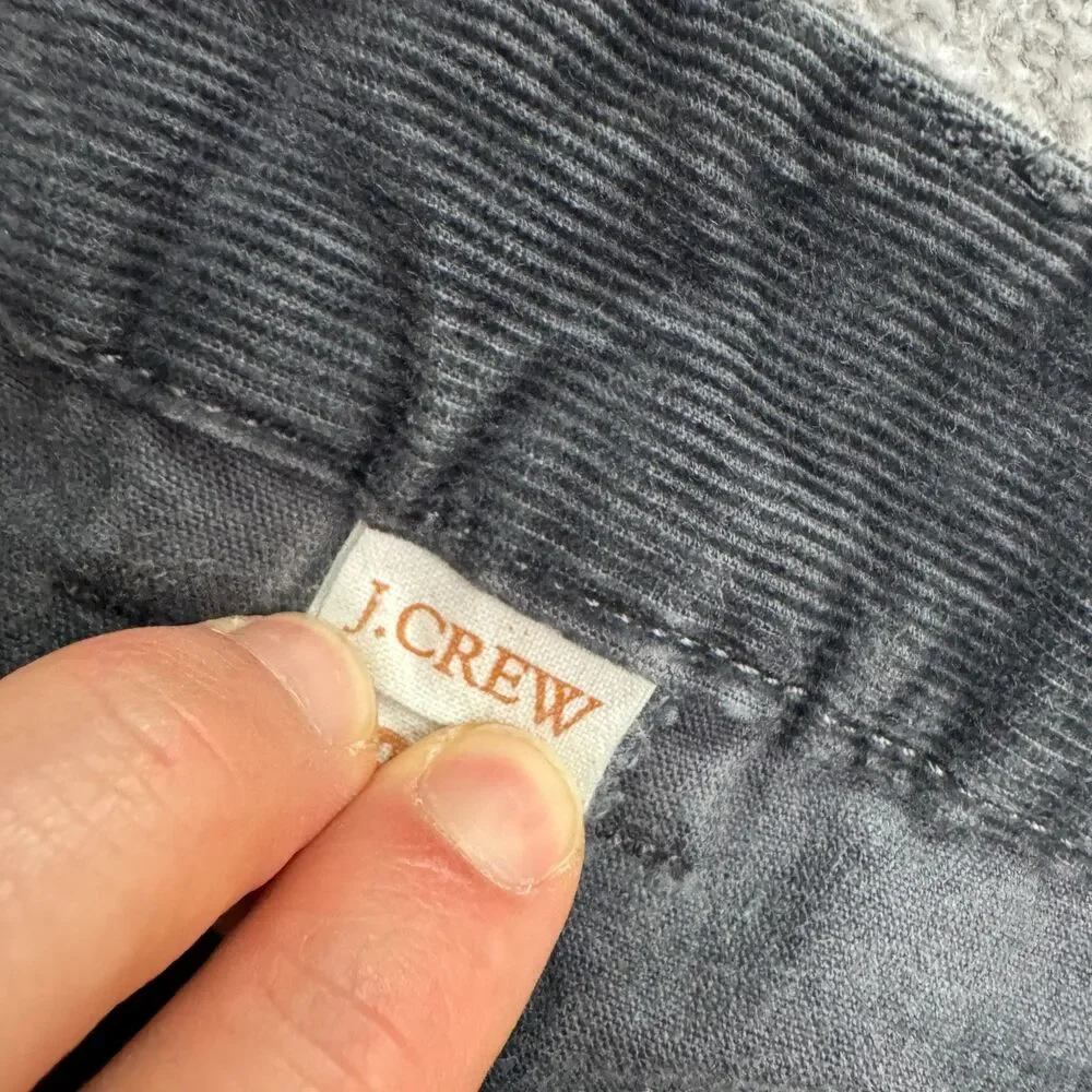 J.Crew Favorite Fit Corduroy Pants Womens 8 Short Charcoal Gray Mid Rise Stretch